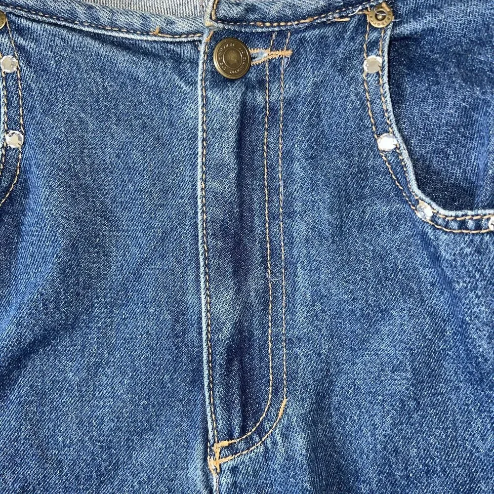 Liz Claiborne Lizwear Vintage 90s Womens 4 Denim Mom Jeans Rhinestones High Rise - Picture 9 of 15